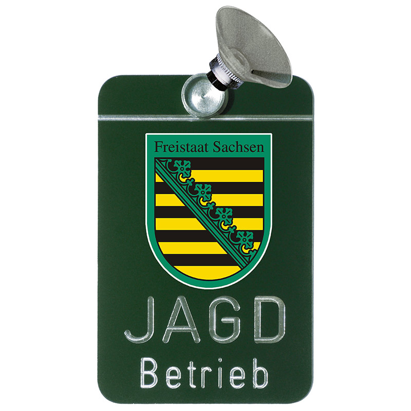 74009_015_2017 Autoschild "Jagdbetrieb" Sachsen