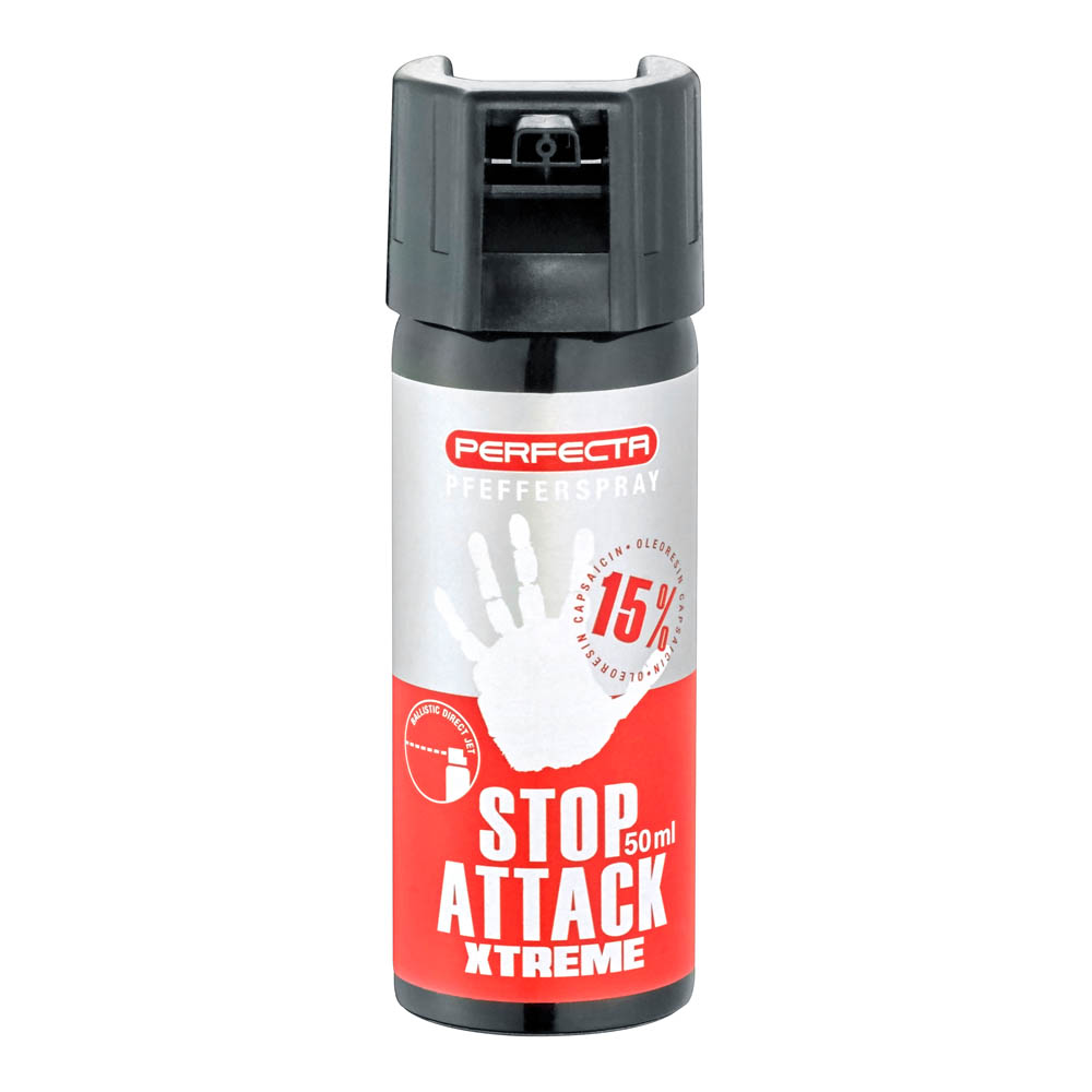 2-1907_StopAttackXtreme_front Perfecta Stop Attack Pfefferspray X-Treme 50 ml ballistischer Strahl