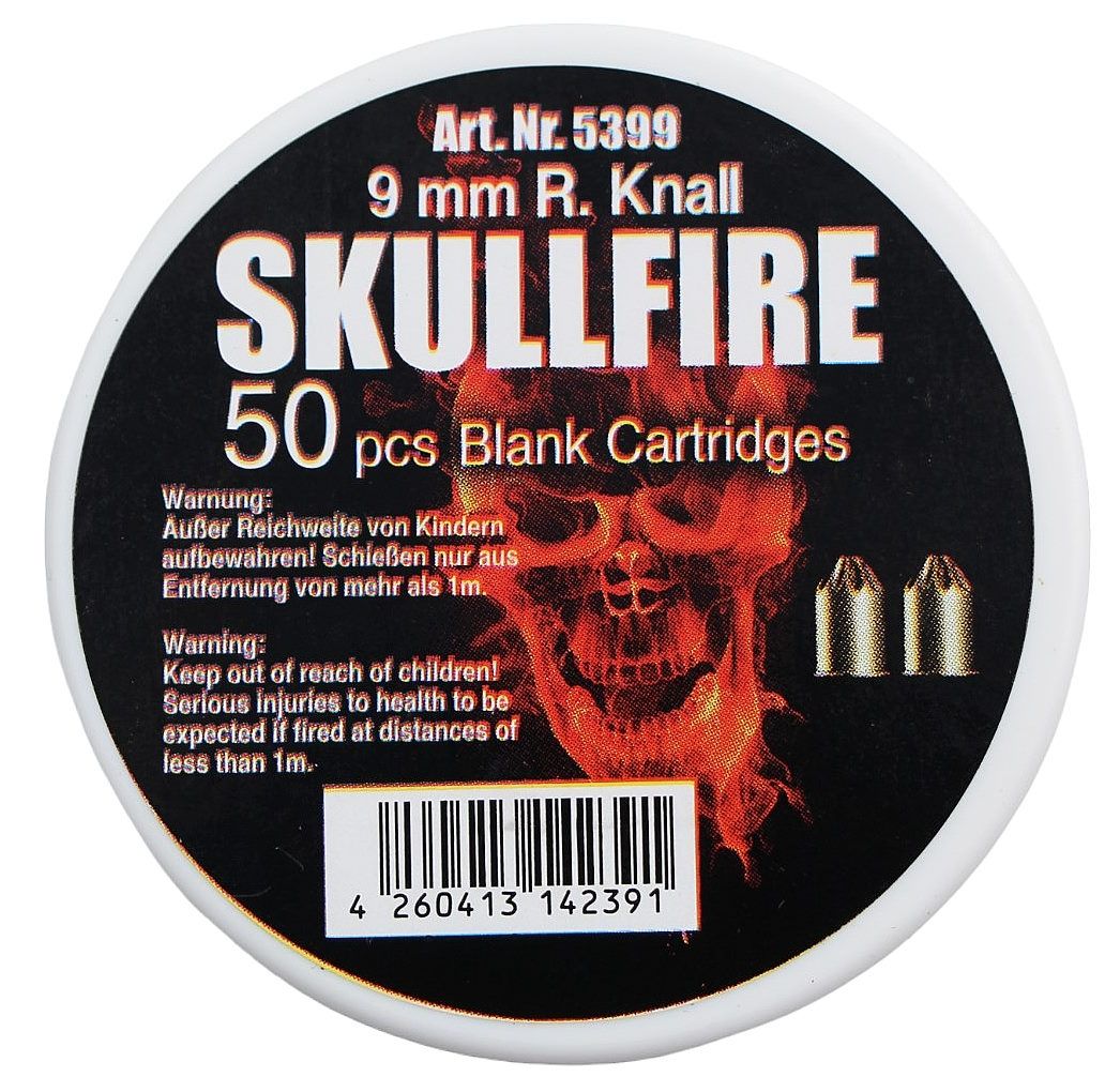 Skullfire 9mm R.K. Messinghülse Revolverkartuschen