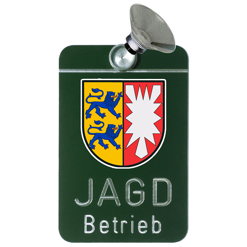 74009_002_2017 Autoschild "Jagdbetrieb" Schleswig-Holstein