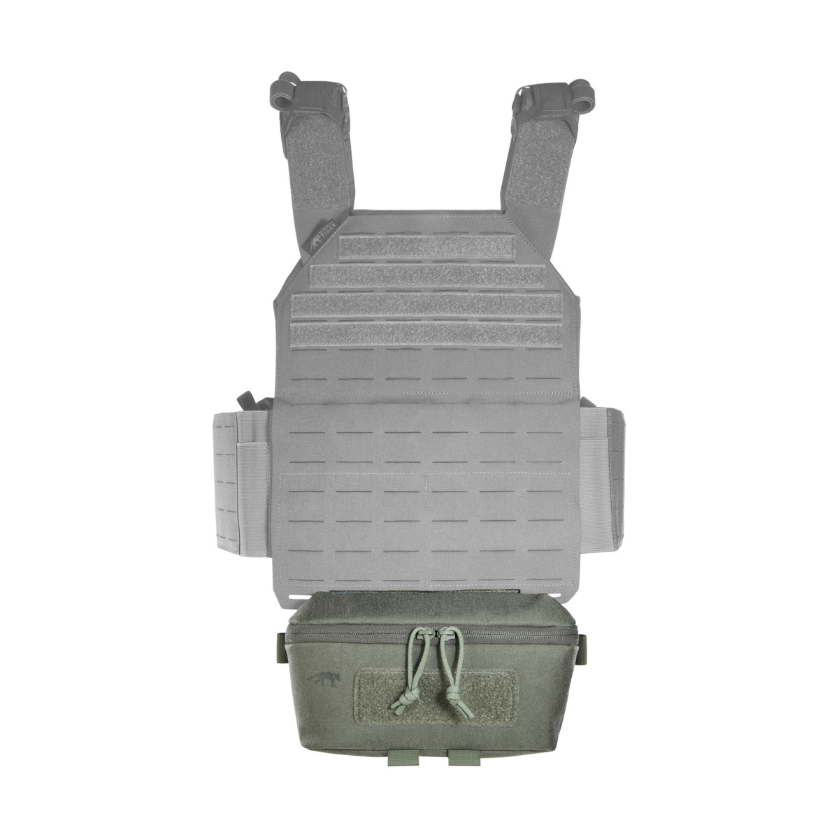 Tasmanian Tiger Plate Carrier Pouch VL Zusatz-Fronttasche Stone-Grey-Olive IRR