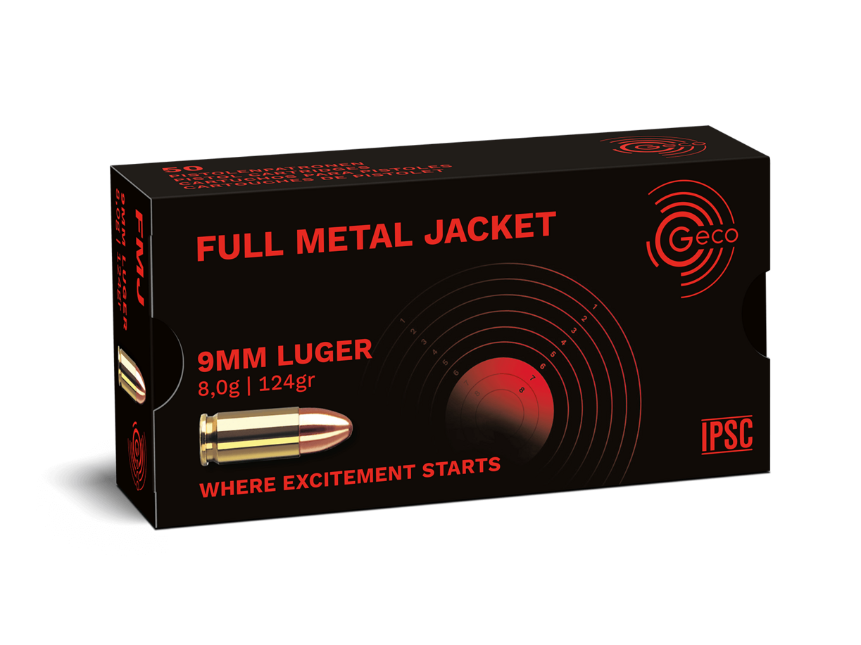 Geco 9mm Luger Vollmantel-Rundkopf 8,0g / 124g