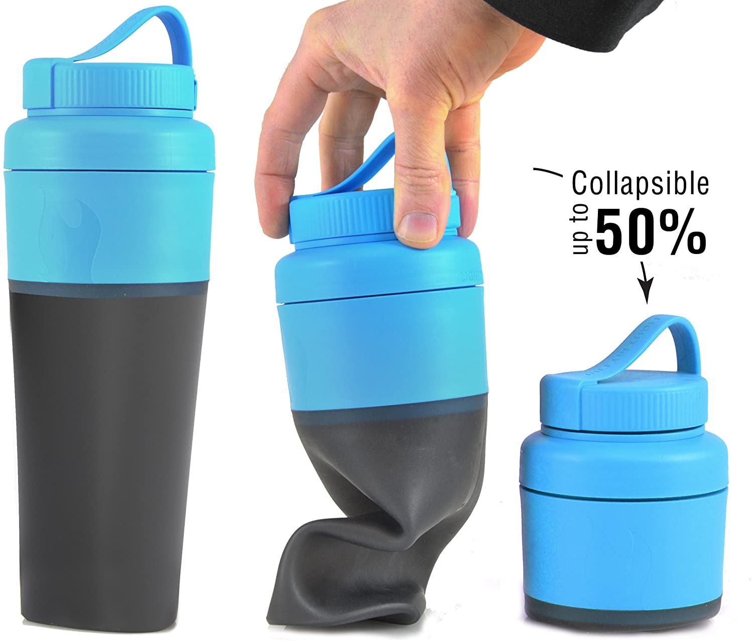 Light My Fire Faltflasche Pack Up Bottle für Camping und Outdoor  Cyan