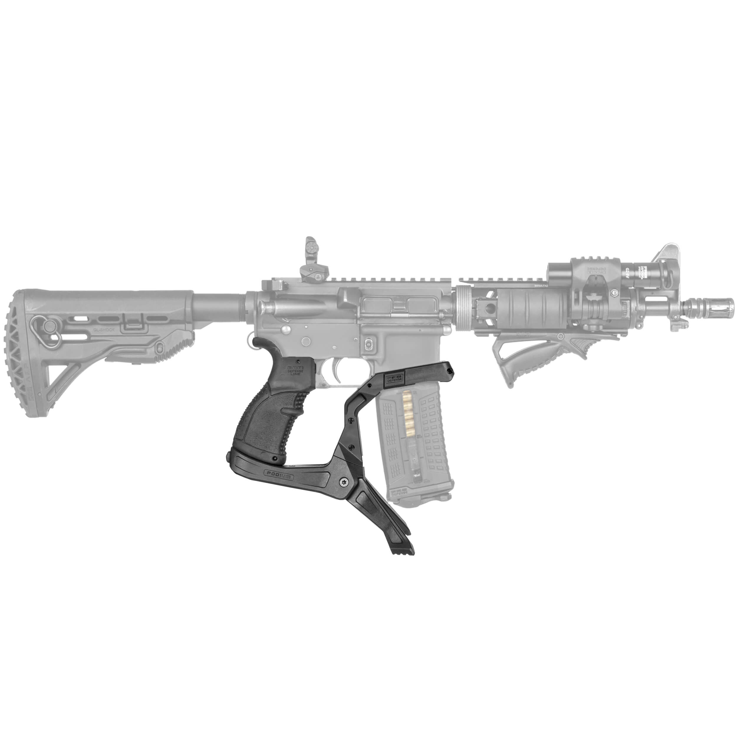 uploaddata_5c07d88222571tauDSZG3VuDTM Fab Defense AR Podium Pistolengriff mit Zweibein für M16 / M4 / AR15